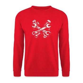 Mécanique de tournevis de conception Tool Grunge - Sweat-shirt Unisexe - rouge - Devant - Alina (178cm) & Michal (187cm)