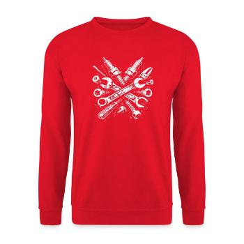 Conception de bougies d’allumage mécanique Tool Grunge - Sweat-shirt Unisexe - rouge - Devant - Alina (178cm) & Michal (187cm)