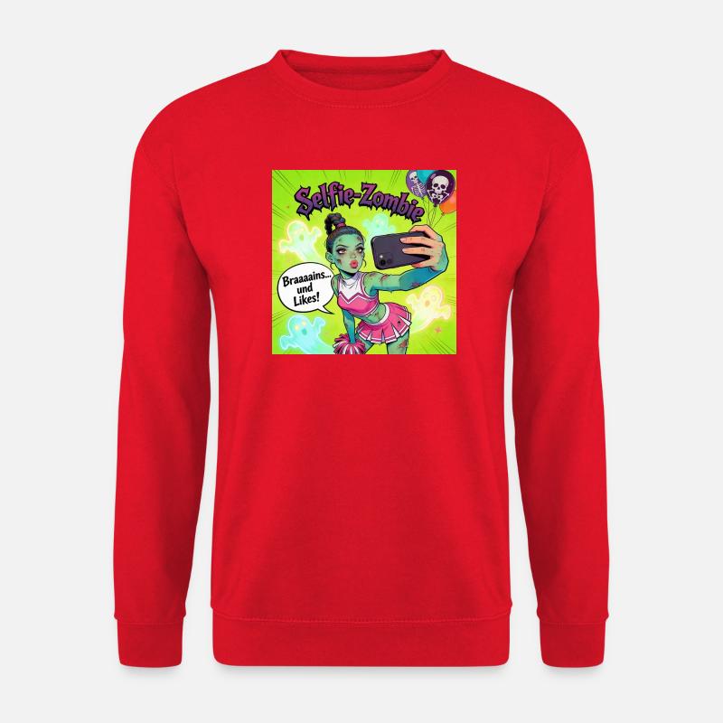 Selfie-Zombie Neon Cheerleader - Unisex Pullover - Rot