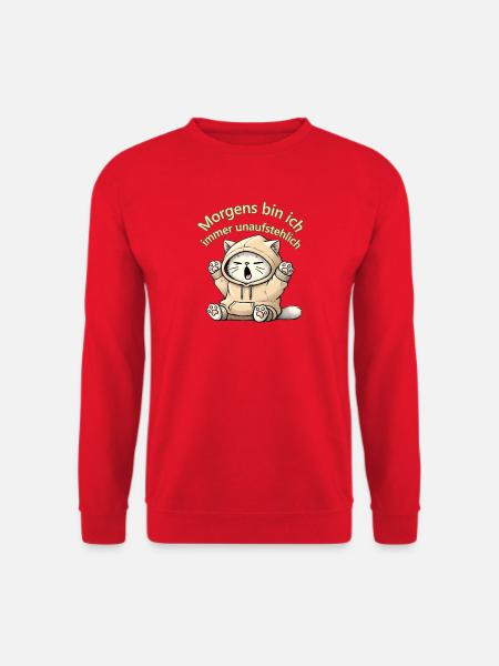 Funny sleepy cat design mit Spruch - Unisex Pullover - Rot