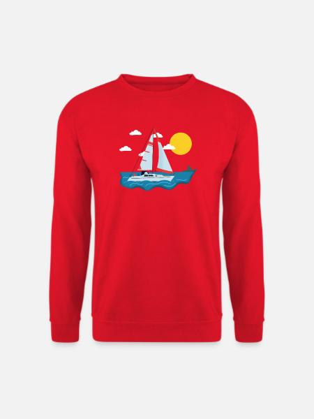 Sailing on the sea - Unisex Sweatshirt - red