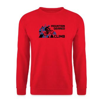 Mountain Bike Climb Mountains Saying - Unisex Sweatshirt - red - Front - Alina (178cm) & Michal (187cm)