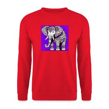 éléphant - Sweat-shirt Unisexe - rouge - Devant - Alina (178cm) & Michal (187cm)