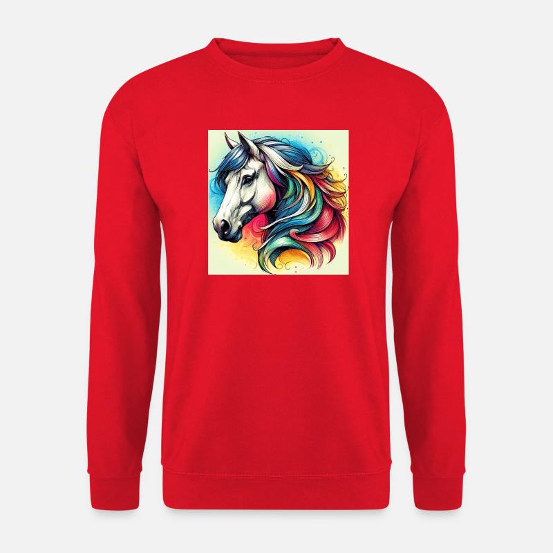 Pferd - Unisex Pullover - Rot