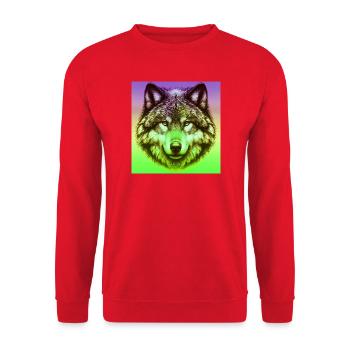 Wolf - Unisex Pullover - Rot - Vorne - Alina (178cm) & Michal (187cm)