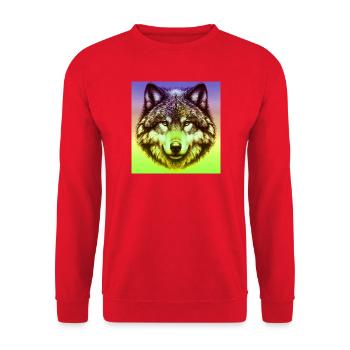 Wolf - Unisex Pullover - Rot - Vorne - Alina (178cm) & Michal (187cm)