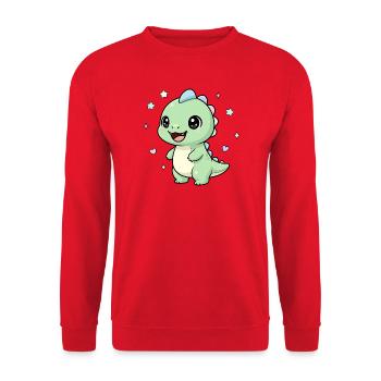 Pastell Dino Sternenzauber - Unisex Pullover - Rot - Vorne - Alina (178cm) & Michal (187cm)