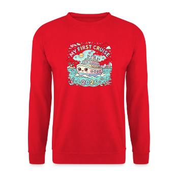 My first cruise in 2026 - Unisex Sweatshirt - red - Front - Alina (178cm) & Michal (187cm)