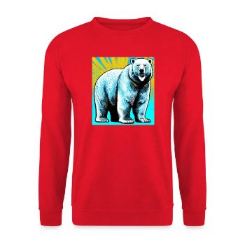 polar bear - Unisex Sweatshirt - red - Front - Alina (178cm) & Michal (187cm)