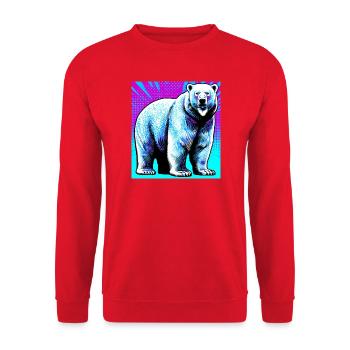 ours blanc - Sweat-shirt Unisexe - rouge - Devant - Alina (178cm) & Michal (187cm)
