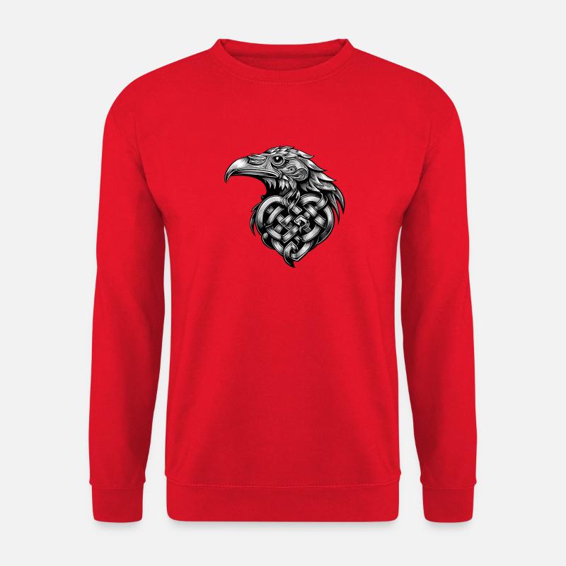 Ørneillustration sort tatoveringsstil - Unisex sweater - rød