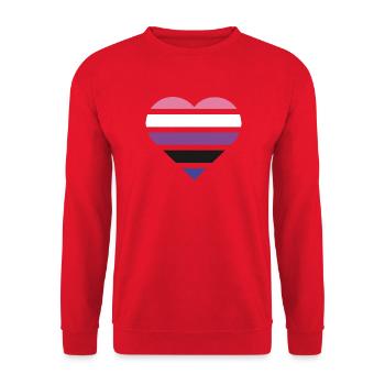 Pride Flag Heart · Genderfluid - Unisex Sweatshirt - red - Front - Alina (178cm) & Michal (187cm)