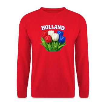 Tulipes Hollandaises Trois Couleurs - Sweat-shirt Unisexe - rouge - Devant - Alina (178cm) & Michal (187cm)