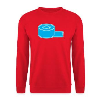 Adhesive Tape Roll Outline - Unisex Sweatshirt - red - Front - Alina (178cm) & Michal (187cm)