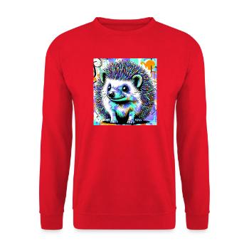 Igel - Unisex Pullover - Rot - Vorne - Alina (178cm) & Michal (187cm)