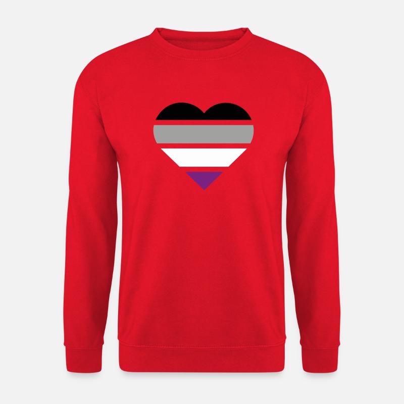 Pride Flag Heart · Asexual - Unisex Pullover - Rot