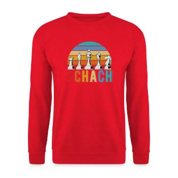 Schach -Schachfiguren - Unisex Pullover - Rot - Vorne - Alina (178cm) & Michal (187cm)