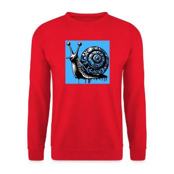 Schnecke - Unisex Pullover - Rot - Vorne - Alina (178cm) & Michal (187cm)