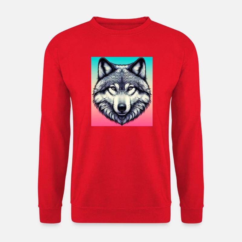 Wolf - Unisex Pullover - Rot