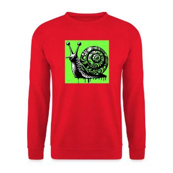 Schnecke - Unisex Pullover - Rot - Vorne - Alina (178cm) & Michal (187cm)