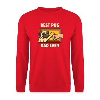 Bester Mopspapa aller Zeiten Mopsbesitzer Mopsliebhaber Vatertag - Unisex Pullover - Rot - Vorne - Alina (178cm) & Michal (187cm)