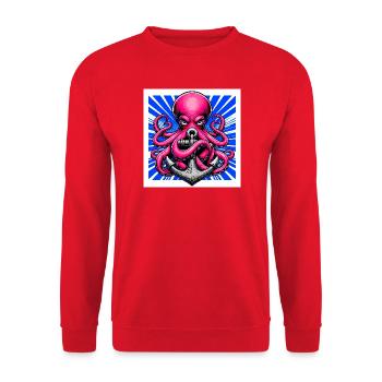 Un Poulpe embrasse une Ancre - Sweat-shirt Unisexe - rouge - Devant - Alina (178cm) & Michal (187cm)