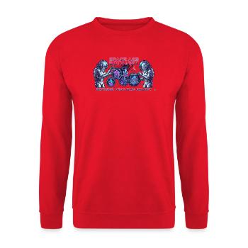 Jardinier astronaute - Esthétique des plantes spatiales néon l - Sweat-shirt Unisexe - rouge - Devant - Alina (178cm) & Michal (187cm)