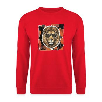 Wilder Löwe - Unisex Pullover - Rot - Vorne - Alina (178cm) & Michal (187cm)
