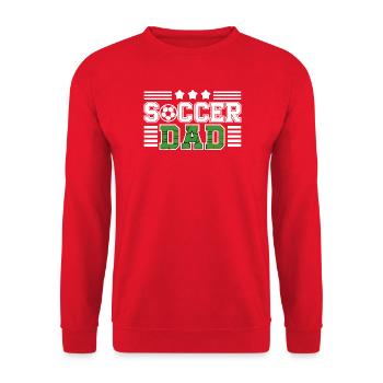 Soccer Father Pride Design With Ball Motif - Unisex Sweatshirt - red - Front - Alina (178cm) & Michal (187cm)