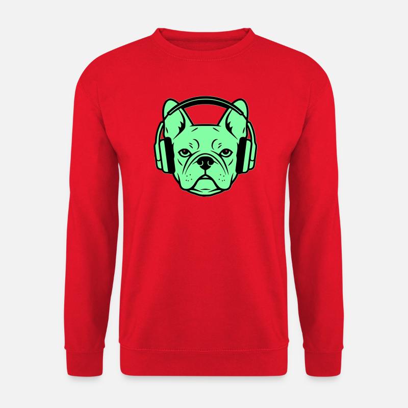 Frenchie Kopfhörer Gamer Hund - Unisex Pullover - Rot
