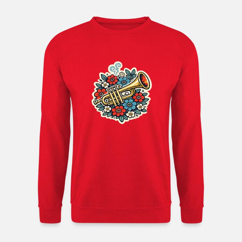 Florale Trompetenexplosion - Unisex Pullover - Rot