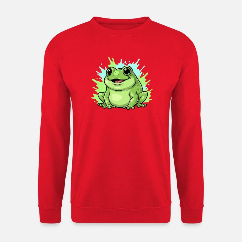 Frösch mit Farbspritzer Hintergrund - Unisex Pullover - Rot