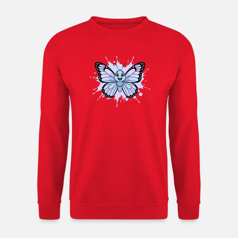 Blauer Schmetterling Spritzkunst - Unisex Pullover - Rot
