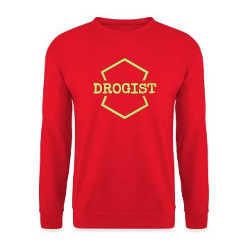 Drogist Neon Hex Logo - Unisex Pullover - Rot - Vorne - Alina (178cm) & Michal (187cm)