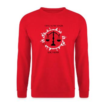 Mein Waagezeichen - Unisex Pullover - Rot - Vorne - Alina (178cm) & Michal (187cm)