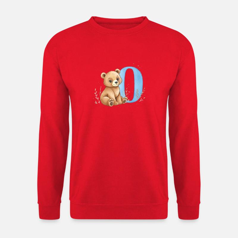 Bär mit Buchstabe O - Unisex Pullover - Rot