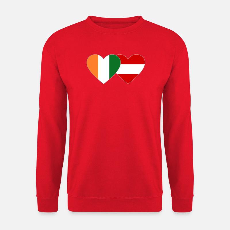 Elfenbeinküste Österreich Flagge Herz - Unisex Pullover - Rot