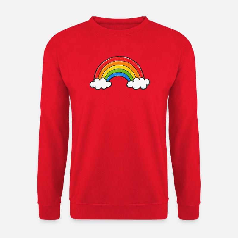 Hand Drawn Rainbow - Unisex Sweatshirt - red