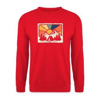Bergcamping Wandern Forstpfadfinder Camper - Unisex Pullover - Rot - Vorne - Alina (178cm) & Michal (187cm)