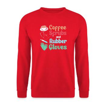 MFA Medicine Medicine Coffee - Unisex Sweatshirt - red - Front - Alina (178cm) & Michal (187cm)