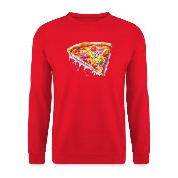 pizza - Unisex Pullover - Rot - Vorne - Alina (178cm) & Michal (187cm)