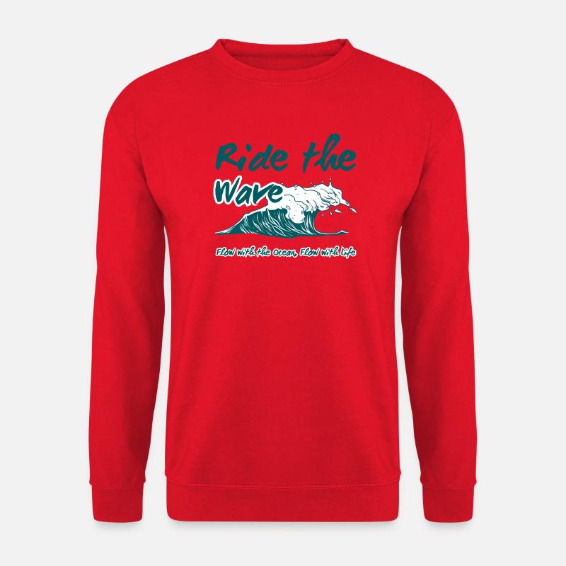 Reite den Wellen-Ozean-Fluss - Unisex Pullover - Rot