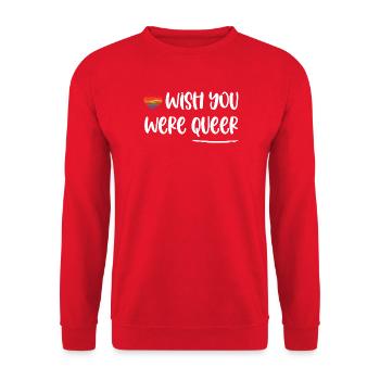 Mois de la Fierté LGBT - J’aimerais que tu sois queer - Sweat-shirt Unisexe - rouge - Devant - Alina (178cm) & Michal (187cm)