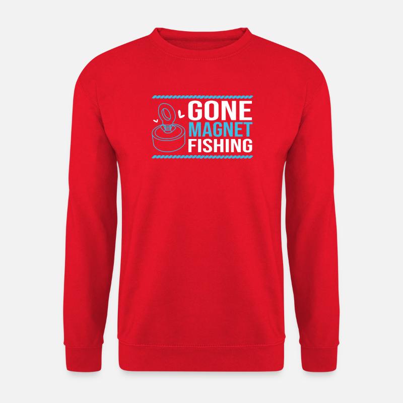 Magnetangeln Angeln Magnet Angler - Unisex Pullover - Rot