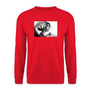 Naturverbunden - Unisex Pullover - Rot - Vorne - Alina (178cm) & Michal (187cm)
