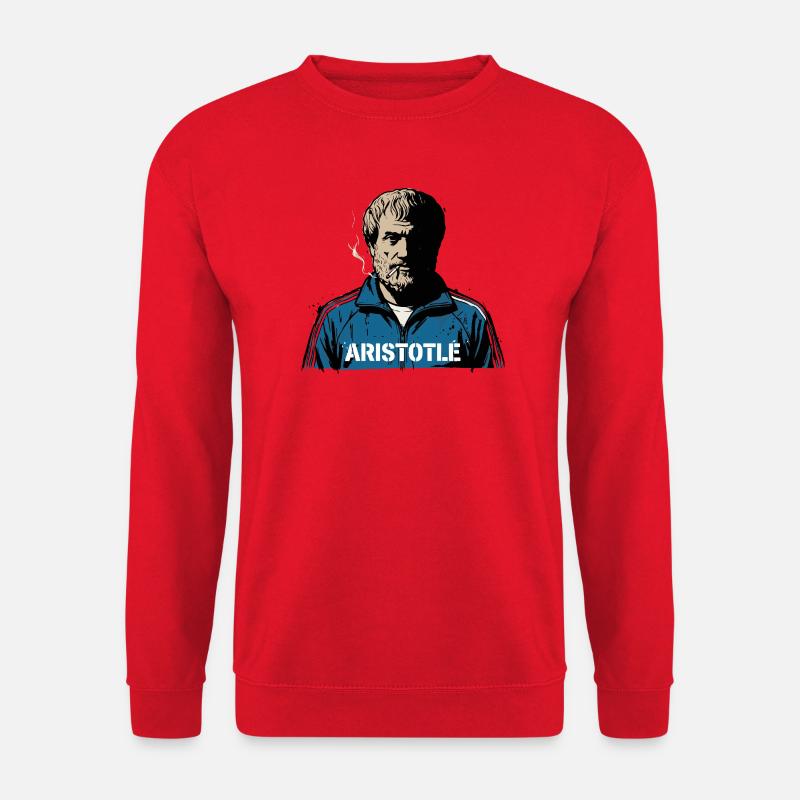 Aristoteles' Straßenkluges Porträt - Unisex Pullover - Rot