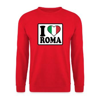 I love Roma, Rome - Unisex Sweatshirt - red - Front - Alina (178cm) & Michal (187cm)