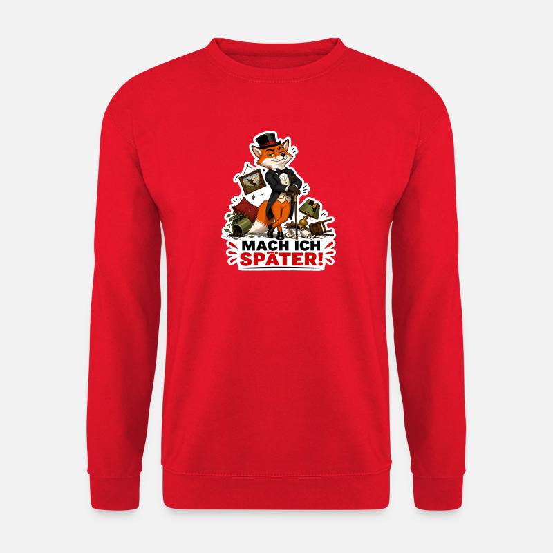 Mach ich später – Frecher Fuchs - Unisex Pullover - Rot