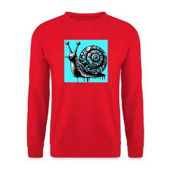 Schnecke - Unisex Pullover - Rot - Vorne - Alina (178cm) & Michal (187cm)