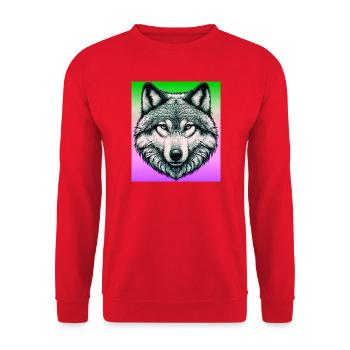 Wolf - Unisex Pullover - Rot - Vorne - Alina (178cm) & Michal (187cm)